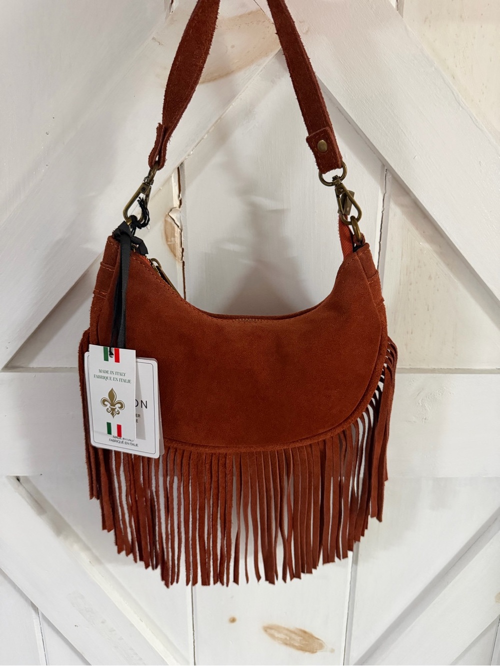 Marlon Made in Italy Suede Leather Bag